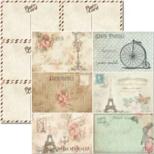 Papel Scrap - SC-377- Cartões Postais