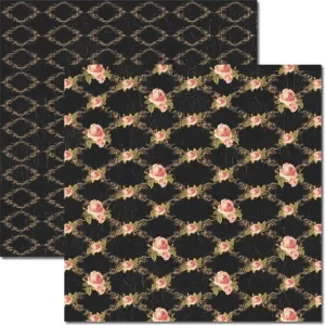 Papel Scrap - SC-175- Craquelê Preto