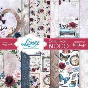 Bloco de Papéis para Scrapbook Tays Rocha - Coleção Memórias Vintage SBXV-043