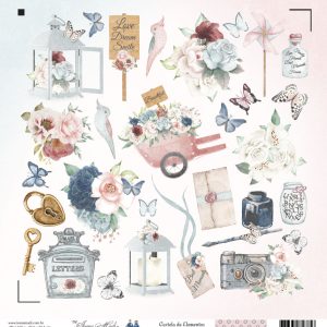 Papel Scrap - Coleção Blush - Silhouette Cartela de Elementos