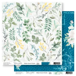 Papel scrap Coleção Aurora's Garden - Folhas Recortes