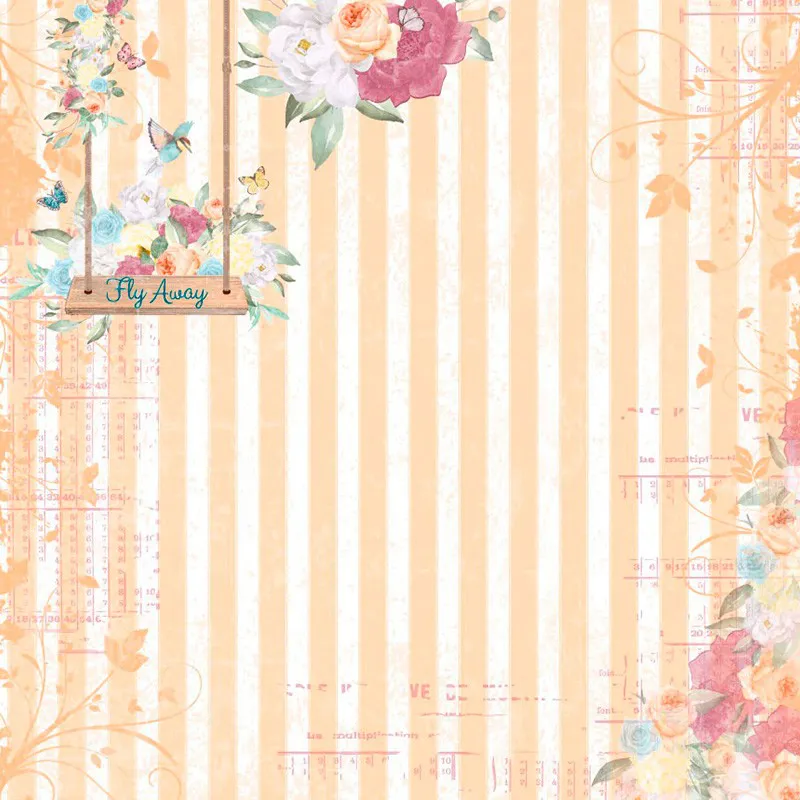 Papel scrap Coleção Aurora's Garden - Listrado - Imagem 2