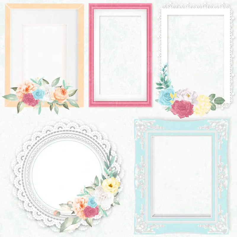 Papel scrap Coleção Aurora's Garden - Molduras - Imagem 2