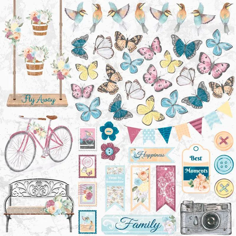 Papel scrap Coleção Aurora's Garden - Recortes - Imagem 2