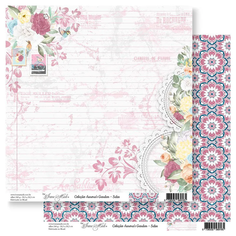 Papel scrap Coleção Aurora's Garden - Selos