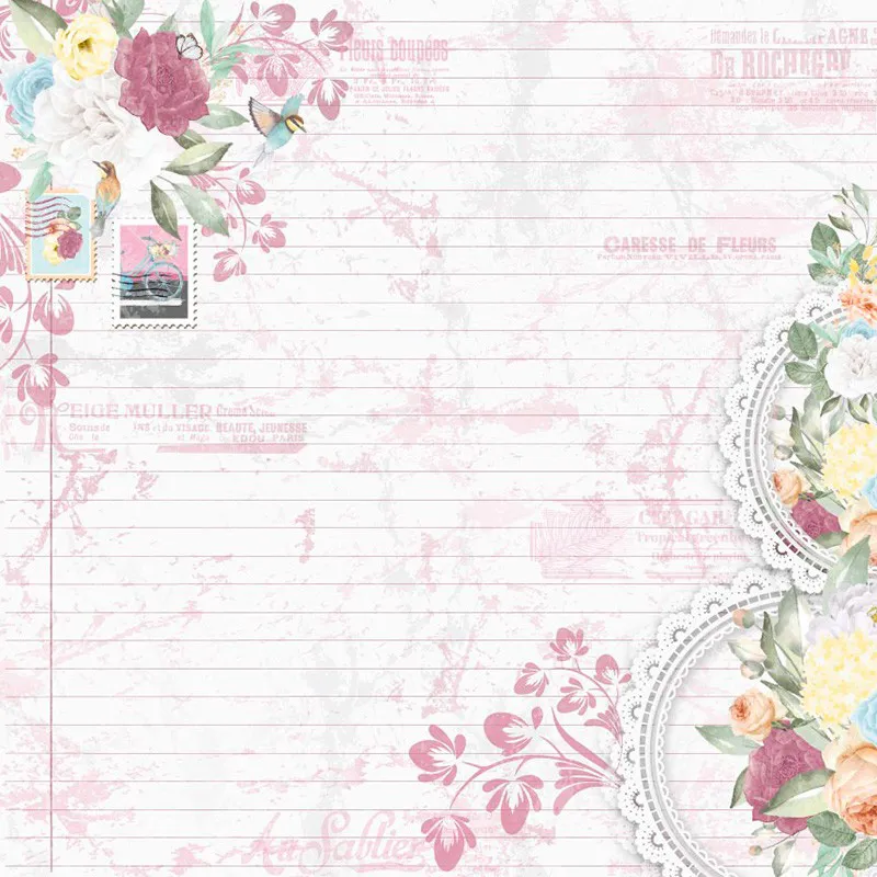 Papel scrap Coleção Aurora's Garden - Selos - Imagem 2