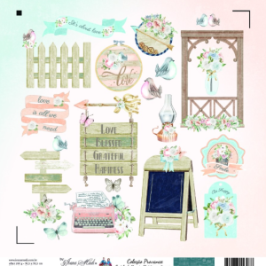 Papel Scrap - Coleção Provence - Silhouette e Tesourette - Cartela de Elementos II