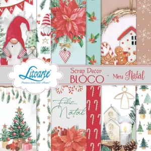 Bloco de Papéis para Scrapbook - Coleção Meu Natal SBXVN-002