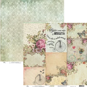 Papel Scrap - Vintage Flores Card - 7656