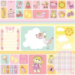 Papel Scrap - Coleção Minha Menina - Tags