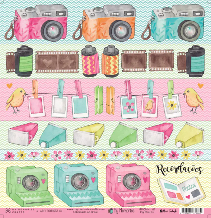 Papel Scrap - Coleção My Memories - Mari Terleski - MMCMM-01 - My Photos - Imagem 2
