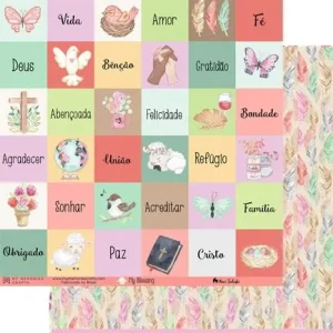 Papel Scrap - Coleção My Blessing - Mari Terleski - MMCMBL-05 - My Life