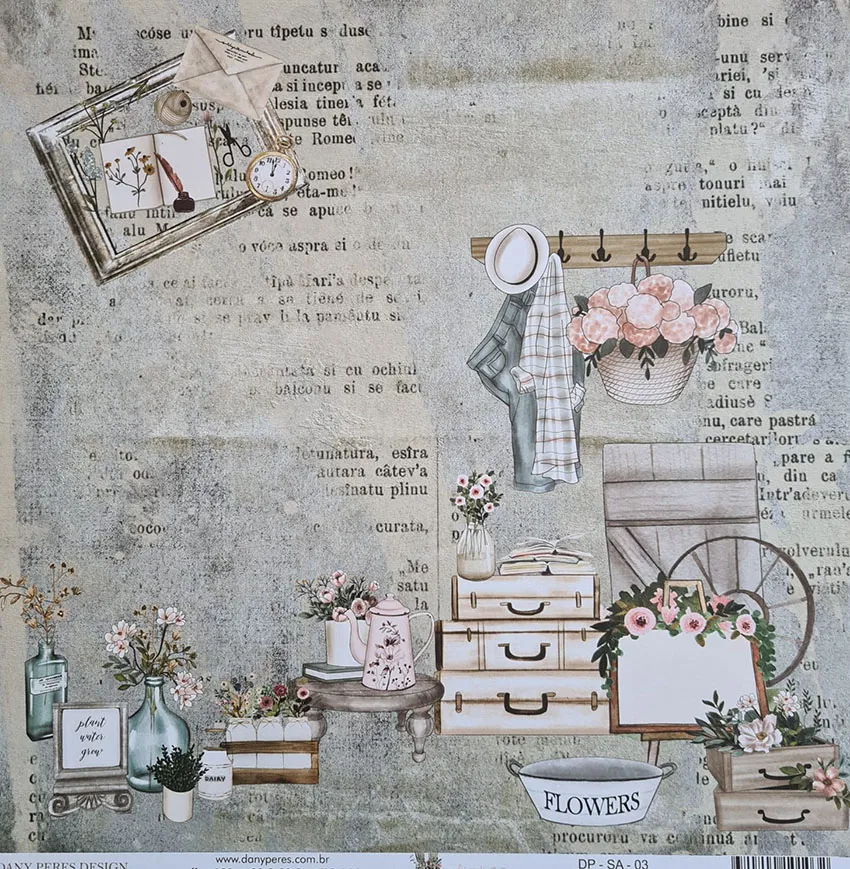 Papel Scrap - Coleção Simplesmente Annie DP -SA - 03 GREEN GABLES