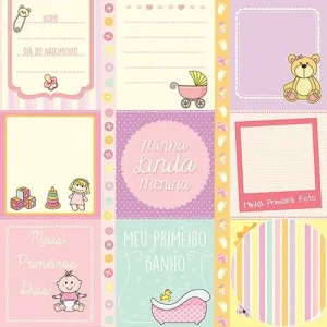 Papel Scrap - Coleção Minha Menina - Títulos