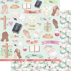 Papel Scrap - Coleção My Blessing - Mari Terleski - MMCMBL-01 - My God